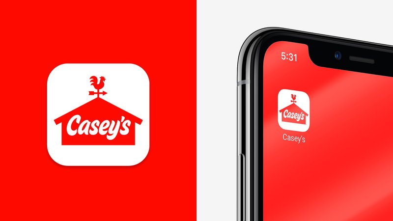 Close up of the Casey's app icon
