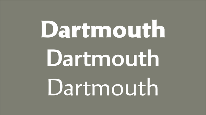 The word "Dartmouth" in three different lettering styles