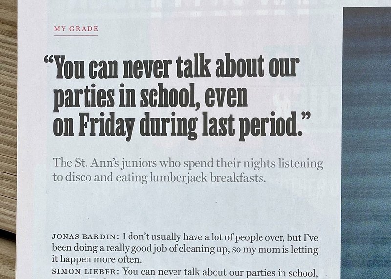 A close crop of a headline in the magazine New York