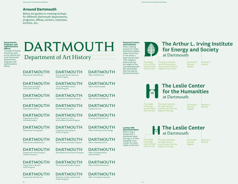 An excerpt from the Dartmouth identity guidelines