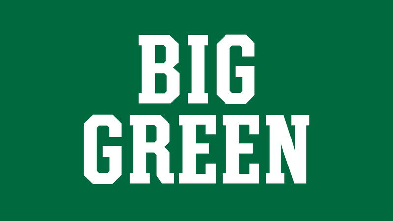 "Big Green" Dartmouth Athletics secondary lettering
