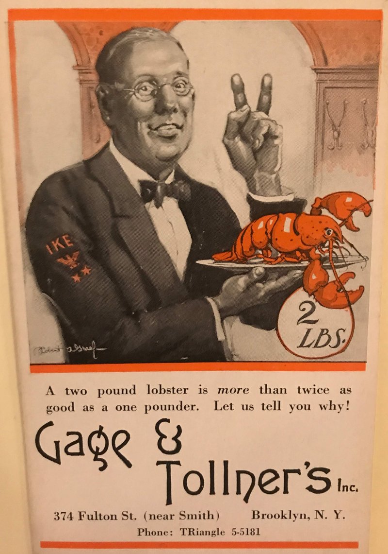 A Gage & Tollner ad featuring Dwight D. Eisenhower