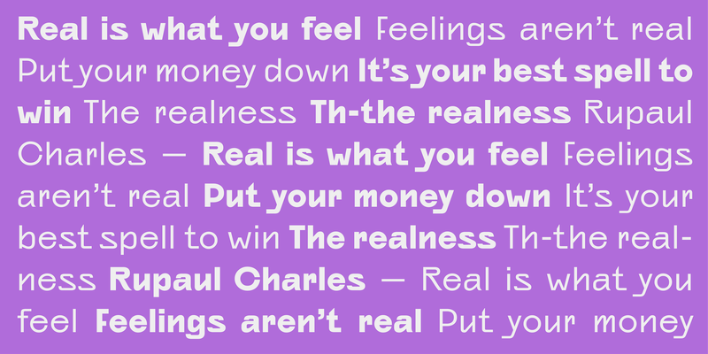 Sample text in the typeface Polymode