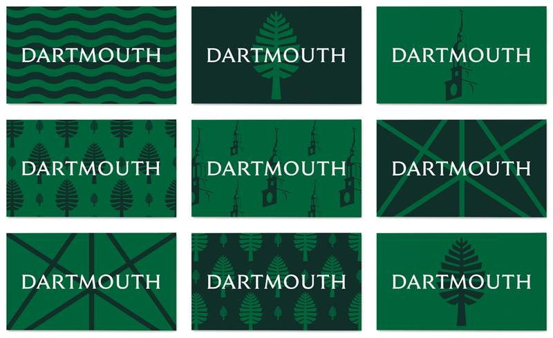 A grid of Dartmouth business cards
