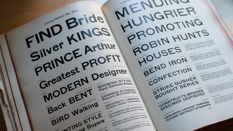 Sample text in Lining Gothic No. 545 in a specimen book