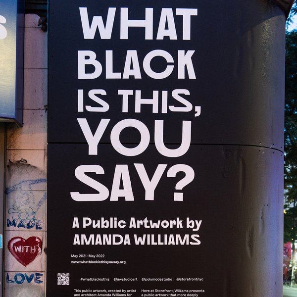 The title "What Black is this, you say?" in white text on a black wall.