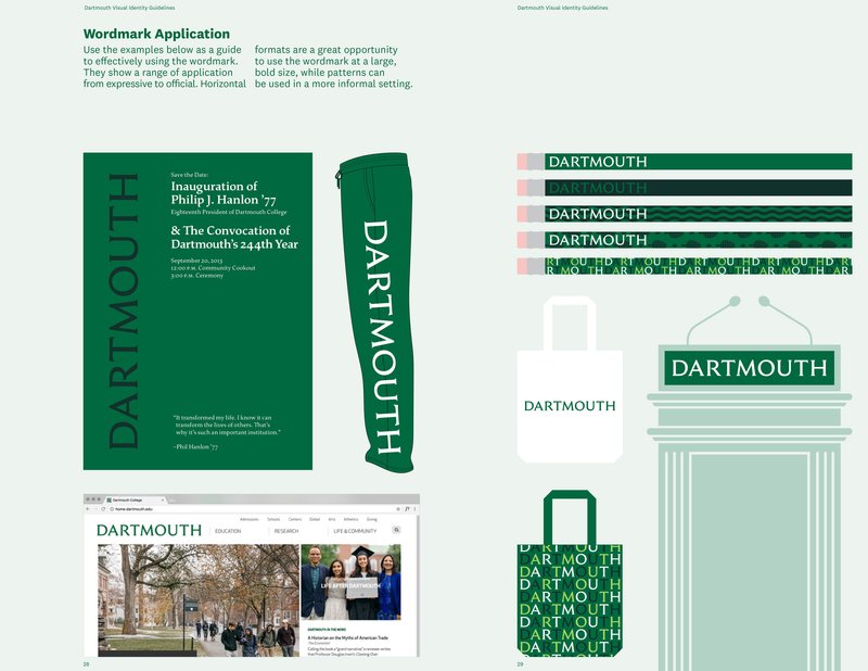 An excerpt from the Dartmouth identity guidelines