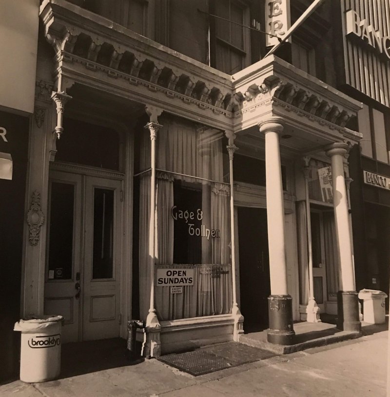 An archive image of the facade of Gage & Tollner.