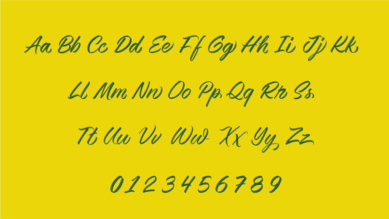 Character set of the Pepino typeface