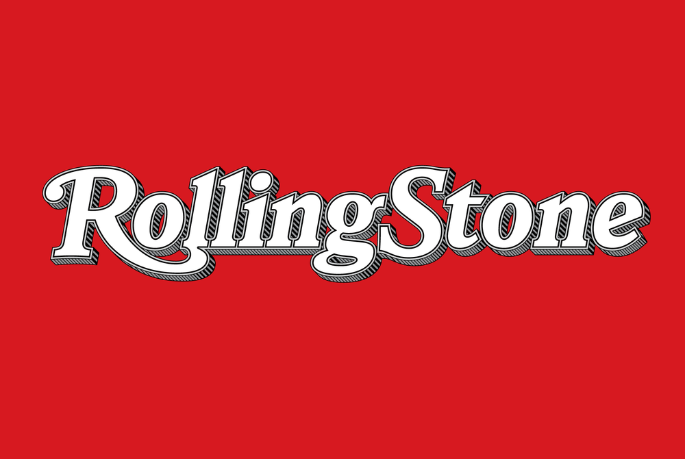 The new Rolling Stone magazine logo on a red background